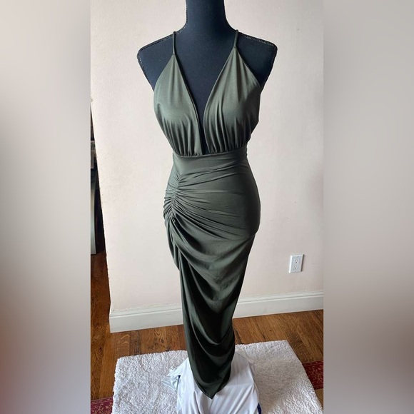 camo bridesmaid dresses cheap Rewritten Brooklyn Bridesmaid Dress in Olive Green Satin  We Do Bou